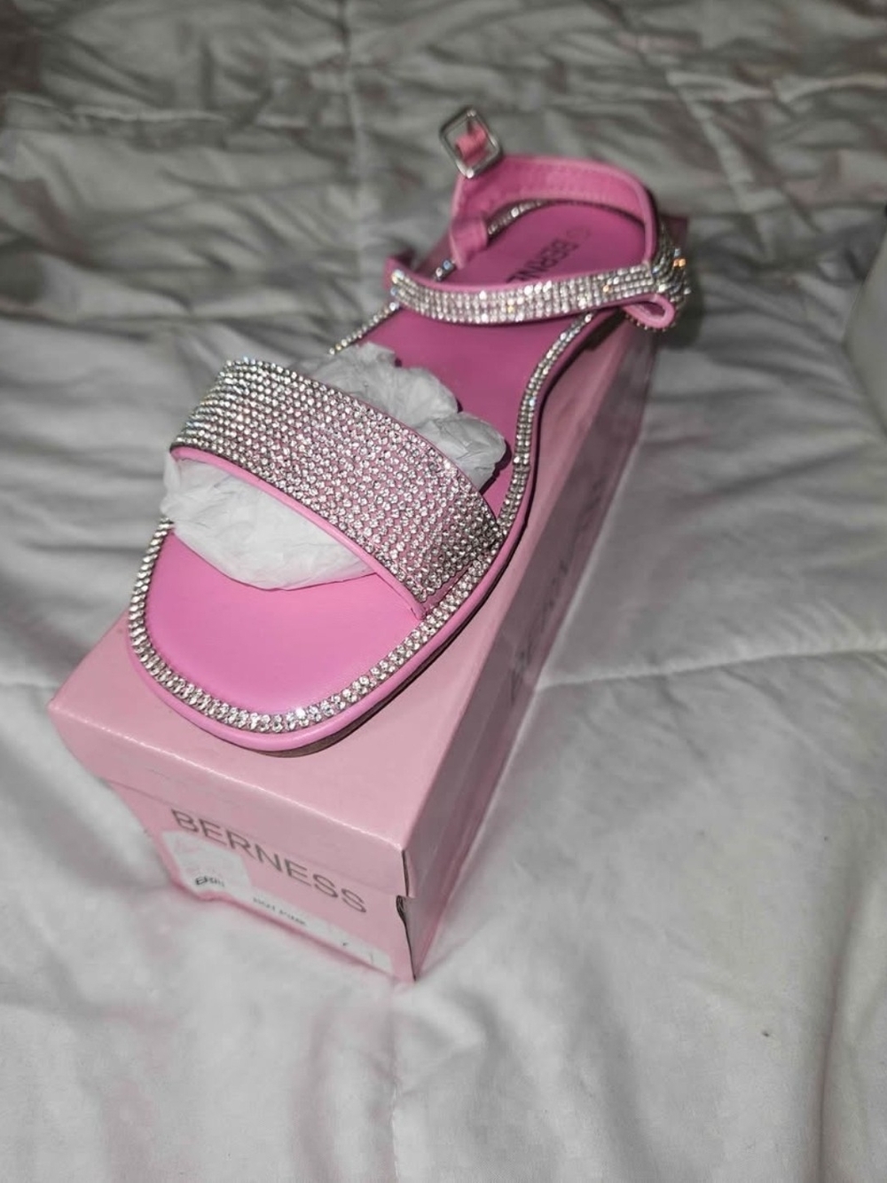 Fashion Nova Pink Crystal-Embellished Women's Sandal